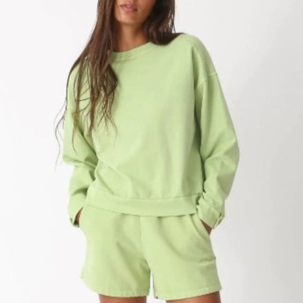 Electric & Rose Evans Sweatshirt Vintage Sublime Solid Green Size Small